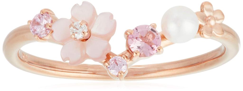 BLOOM Dubnový květ narození 10K růžové zlato prsten Sakura japonská velikost 9 (0168-0008-0020-0009)