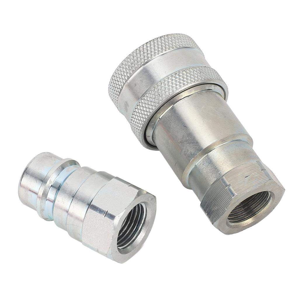 2 Pcs Hydraulic Quick Coupler Male and Female 38in NPT Thread ISO5675 Hydraulic Quick Connect