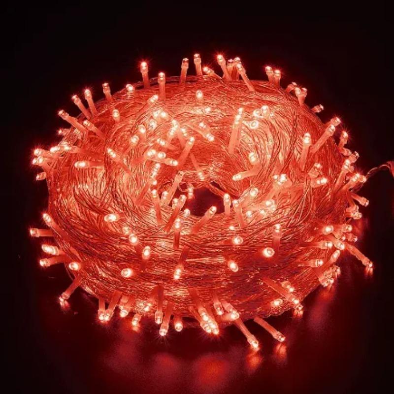 

100м 1000 світлодіодів Різдвяна гірлянда Вогні Світлодіодна стрічка Казкове світло Фестонна лампа Зовнішнє декоративне освітлення для весільної вечірки 220В EU Plug червоний
