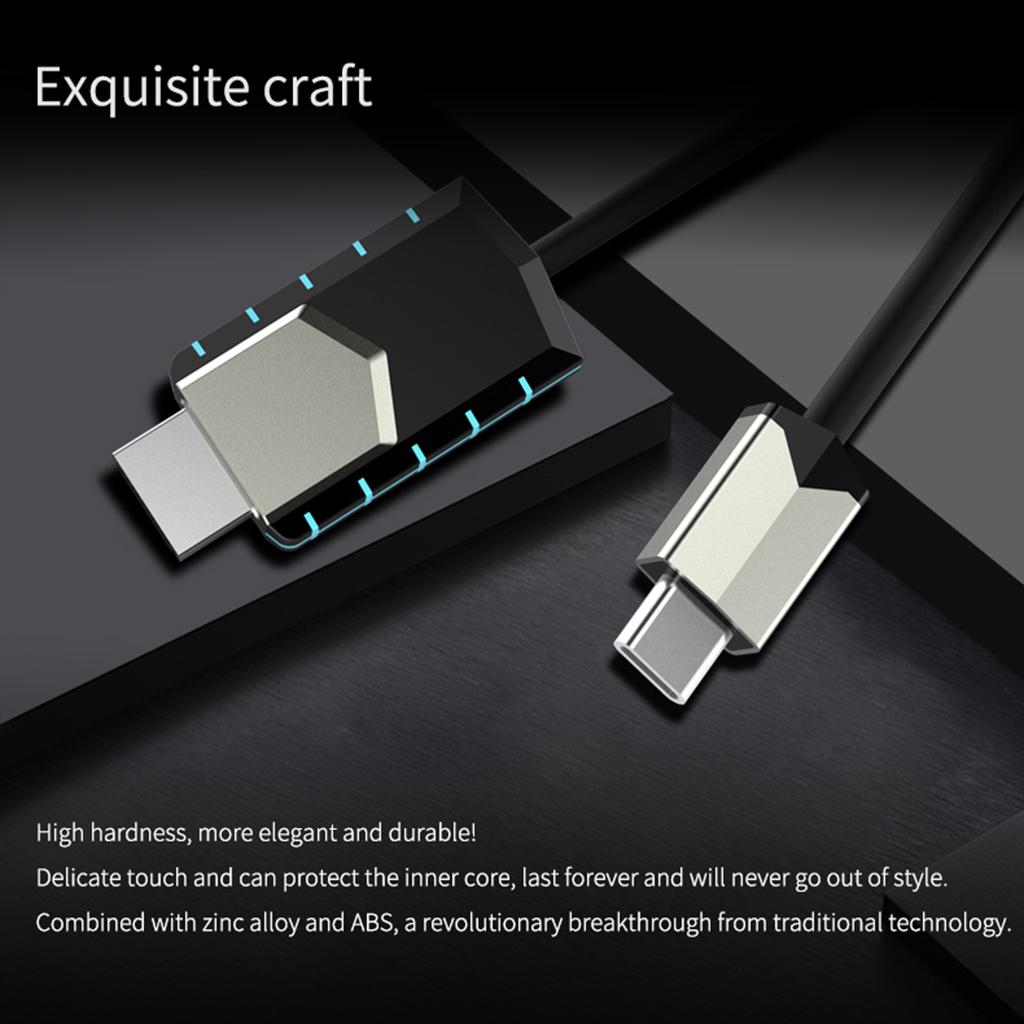 Type-C Higher Hardness Conversion Line Durable Delicate Hand-Feeling Plug-and-Play Adapter Cable Zinc Alloy Material Beautiful for PC Phone Type-C Higher Hardness Conversion Line Durable Delicate Hand-Feeling Plug-and-Play Adapter Cable Zinc Alloy Material Beautiful for PC Phone