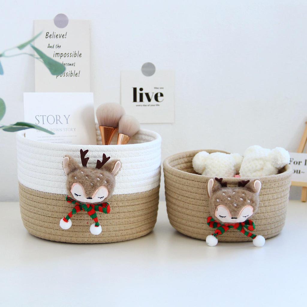 Handmade Woven Storage Basket for Home: Organize Cosmetics, Snacks & Sundries in Entryway & Desktop