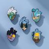 Landscape Rive Moutain Tent Bus In Heart  Metal Design Badges Brooch Enamel Pins Label Bag Backpack Hat Jewelry Gift Accessories