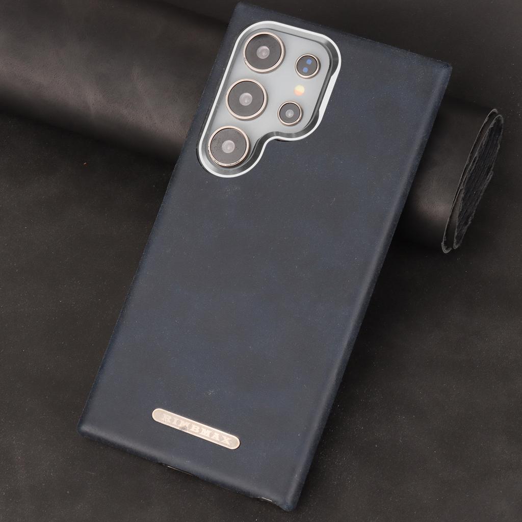 Premium Faux Leather Magnetic Case For for Samsung Galaxy S25 Ultra S24+ Plus Retro Cover Matte Electroplated Frame Shockproof