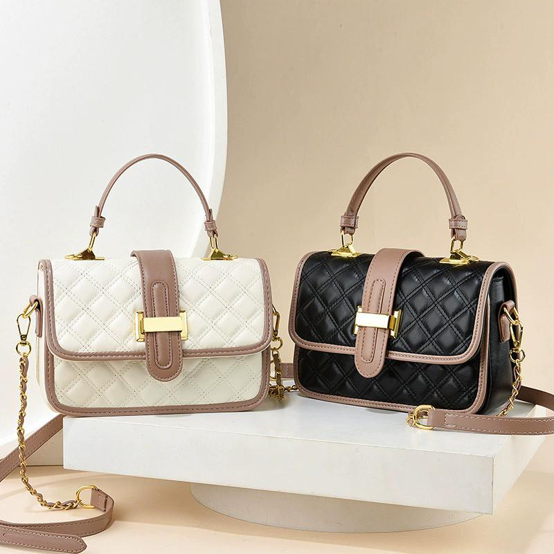 Women Luxury Designer Check Pattern Handbag, Trendy Chain Shoulder Crossbody Bag for Ladies