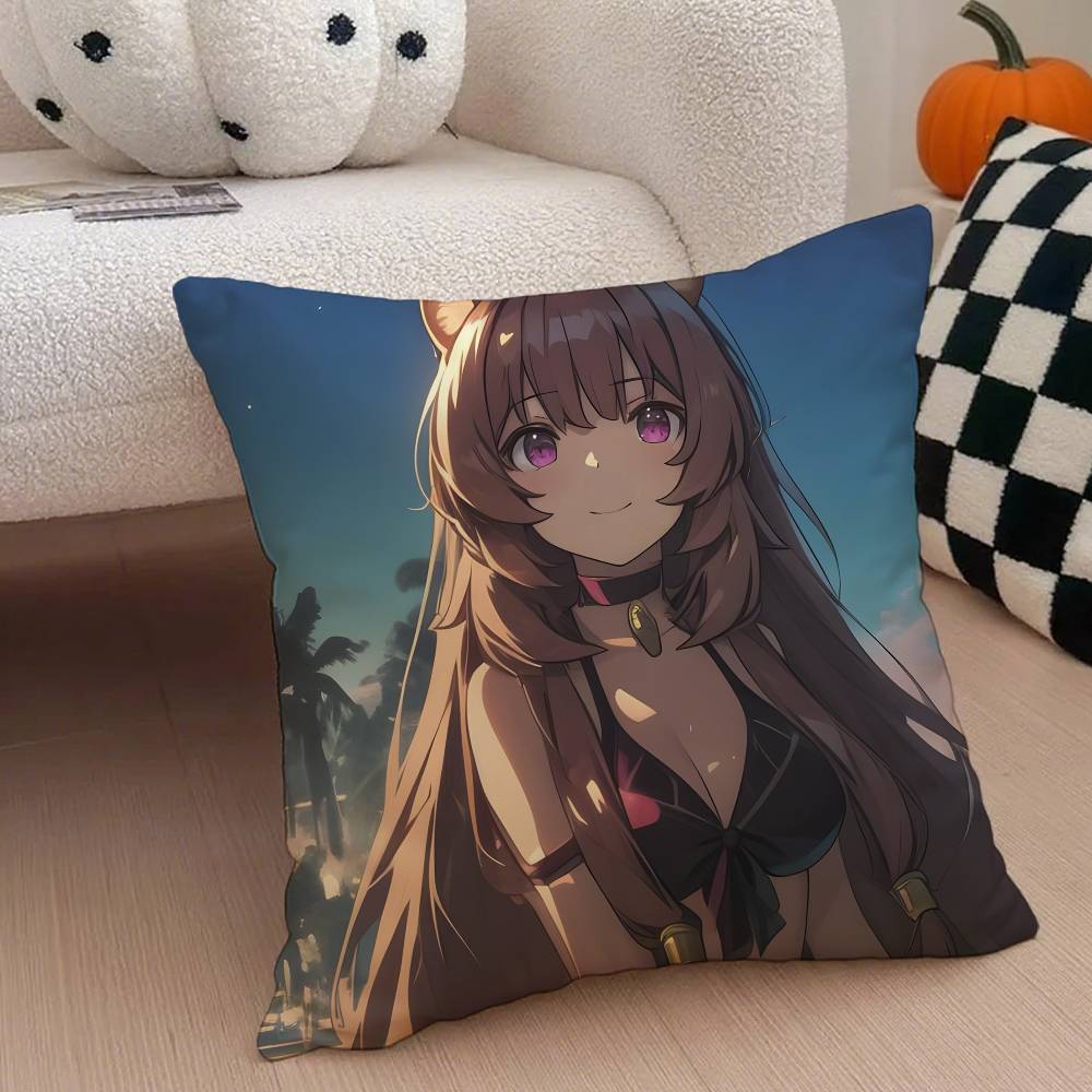 Raphtaria Pillow Case Anti-dustmite Pillowcase Invisible zipper silky short plush Sofa cushion cover