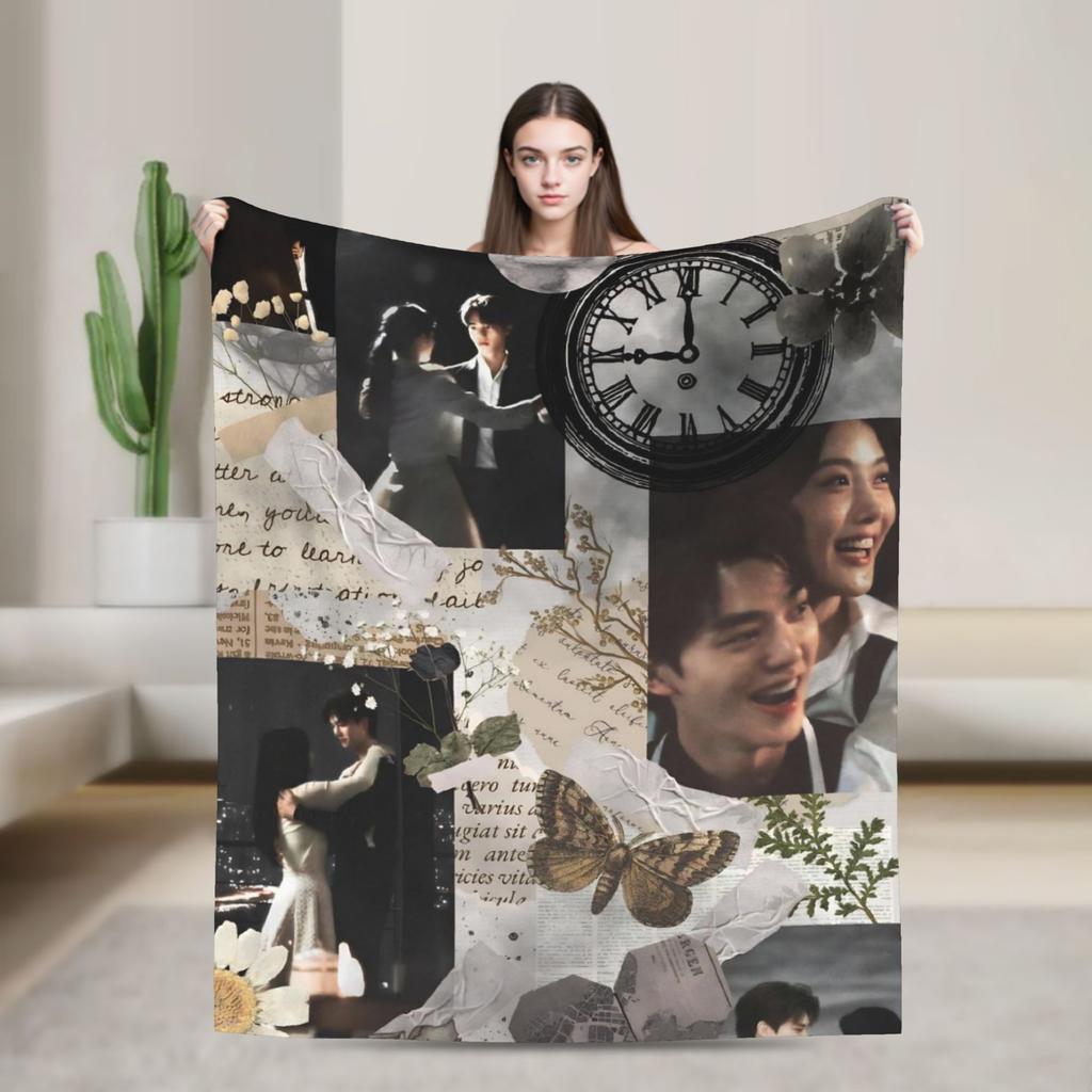 Song Kang my demon actor   Flannel Blankets  Super Soft Throw Blanket for Bedroom Camping Novelty Bedspread Sofa Bed Cover