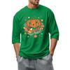 Men'S Round Neck Three-Quarters Sleeve Top Casual Fashion T-Shirt