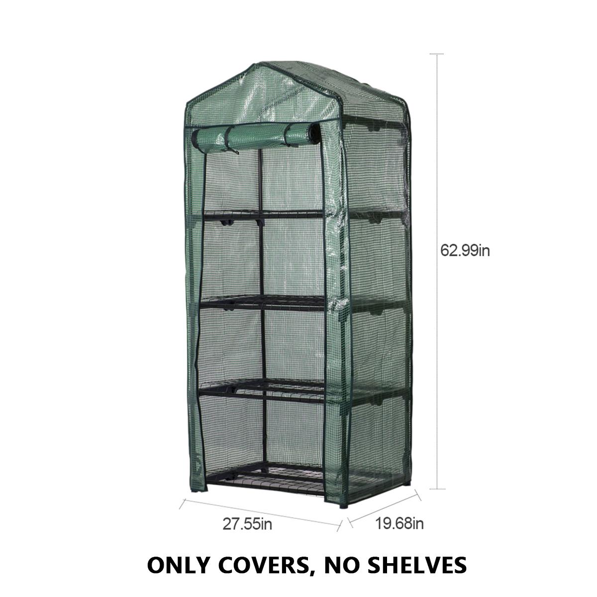 

4-х уровневая теплица с дверью-молнией-PE теплица для растений сменная крышка для садовых растений защита от холода и заморозков ветра и дождя 2pcs