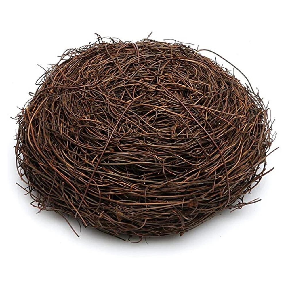 Nature Bird Nest Rattan Birds Nest Handmade Craft Vine Simulation Bird Nest Egg Decor Props Home Garden Window Decoration