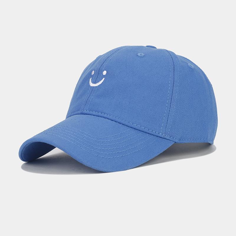 Soft Cotton Baseball Cap for Women Men Smile Face Embroidery Adjustable Low Profile Unstructured Snapback Dad Hat
