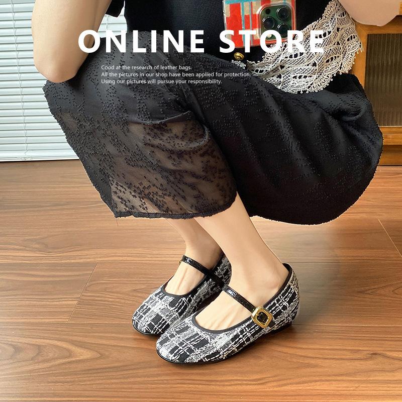 Abends flache Einzelschuhe Damen neue weiche Sohle Innenhöhe erhöht Gürtelschnalle Mary Jane