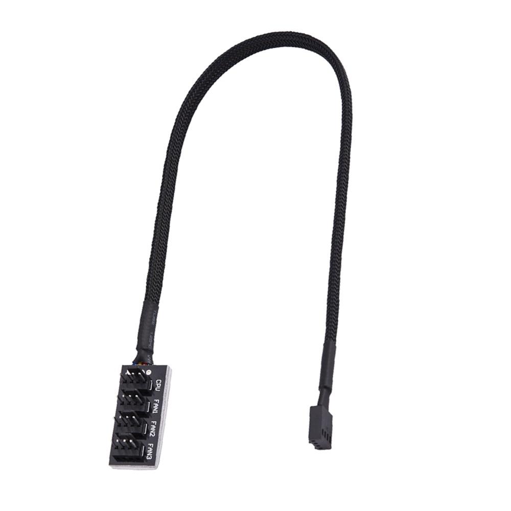 4-Pin Connector PWM Fan Hub Black Power Splitter Connector Fan Splitter Cable  PC Case Internal