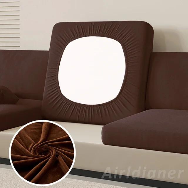 

Anti-Dirt Velvet Sofa Cushion Slipcover Elastic Chair Seat Protector for Pets and Furniture Sofa Cover Living Room Bedroom Decor Normal Size (S)-1pc