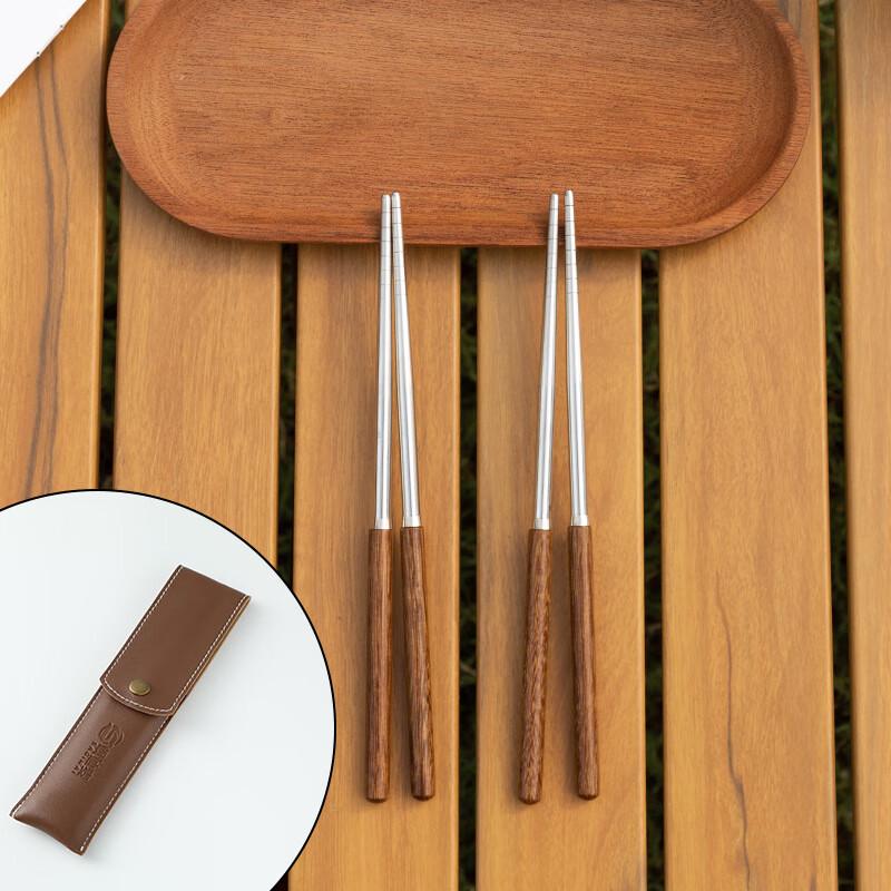 Nufeng 304 Stainless Steel Portable Camping Chopsticks Set 2-Pack