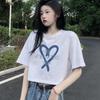 HOUZHOU Crop T-shirt Frauen Drucken Lose Kurzarm Sommer Nabel Ins Sexy Chic Casual Übergroßen Trend