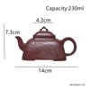 230ml Yixing Purple Clay Teapot Hand-carved landscape Beauty Tea Pot Household Handmade Square Kettle Chinese Zisha Tea Set