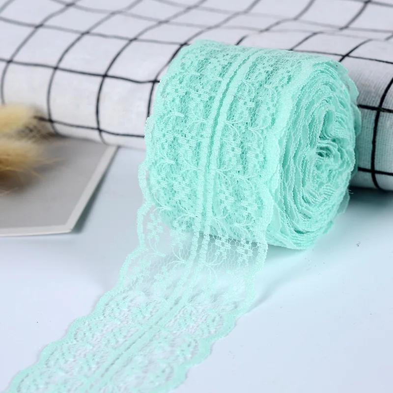 10Meters/Roll 43mm Lace Ribbon Handmade Material DIY Apparel Sewing Fabric Blue Purple Green Pink Red Black White Lace Trimming