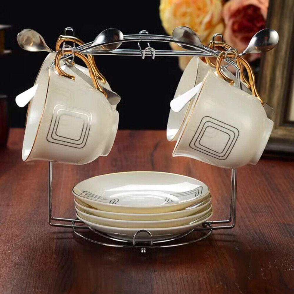 Scurgere Apă cu Cârlig Suport Scurgere Cani Metal Agățător Căni Cafea Durabil Suport Afișare Căni Ceai