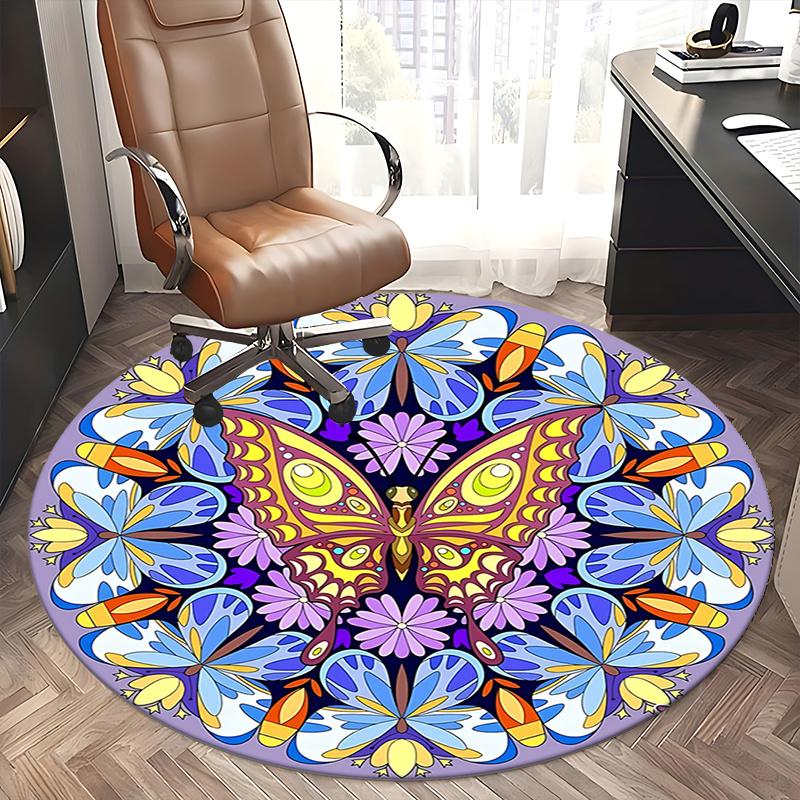 Colorful Butterfly Office Carpet Chair Mats, Home Decor, Office Carpet, Gift for Any Room1118154a