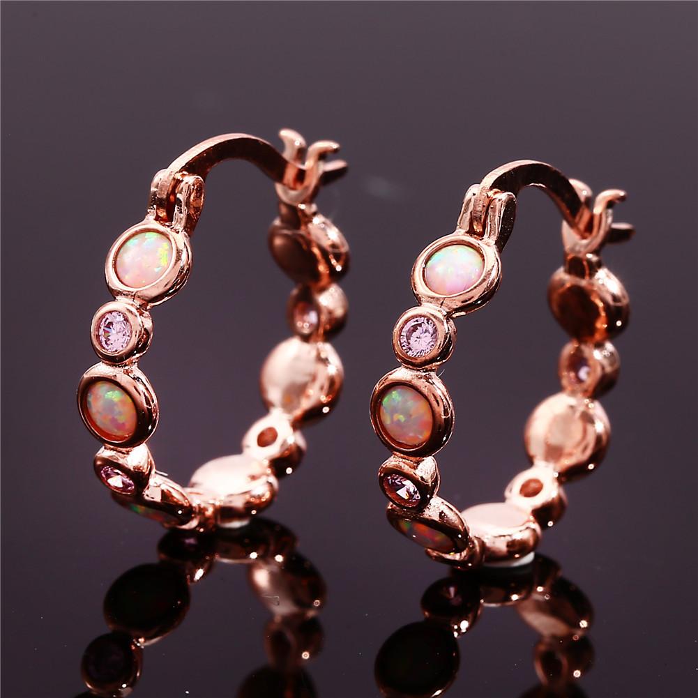 Europäischer und Amerikanischer Beliebter Runder Farbiger Zirkon Voll Diamantring Ohrstecker für Frauen Retro und Vielseitig