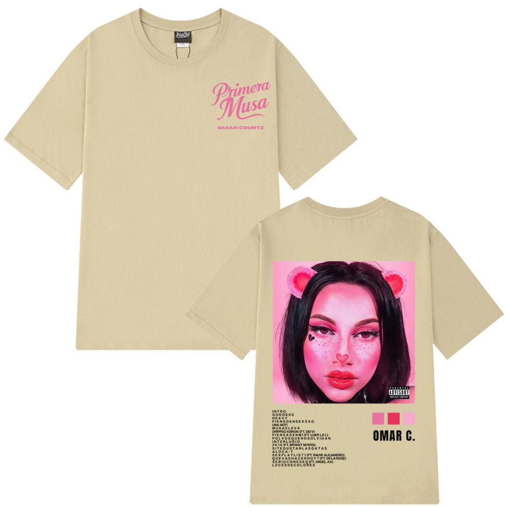 Rapper Omar Courtz Primera Musas Album mit Bildern, Herren- und Damenmode Sommerdruck, 100% reine Baumwolle T-Shirt