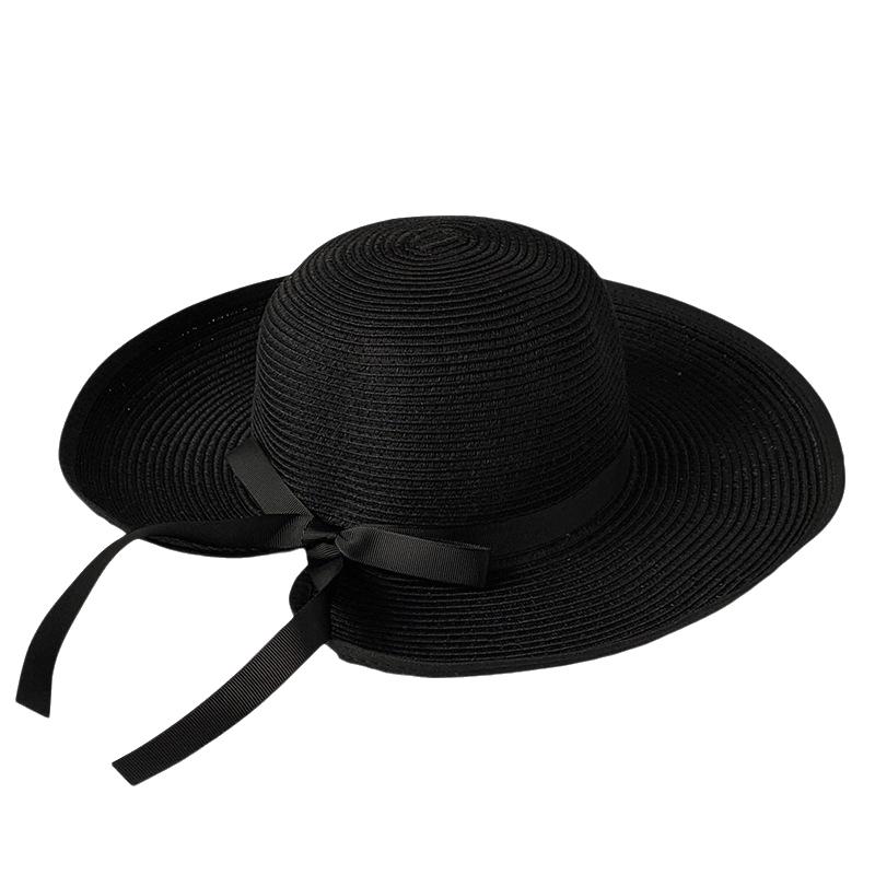 

Универсальная шляпа Соломенная плетеная Трехцветная Милая Солнцезащитная Шляпы-панамы Рыбак чёрный