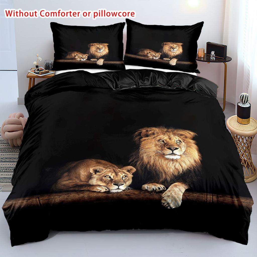 Tk Lion Cartoon, Three-Piece Set Of Home Textile Bedding 3D Digital Printing Quilt Cover Customization