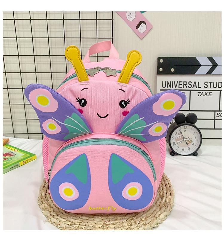 Adorable Girls Cartoon Butterfly School Bag With Wear-resistant Fabric