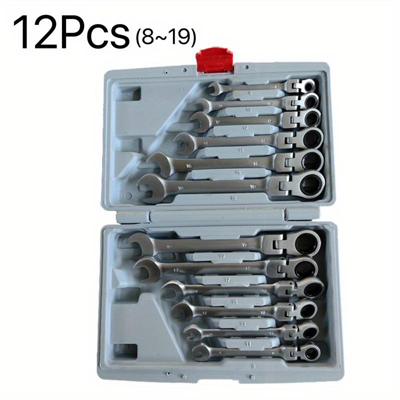 

6PC/12PC Dual-End Ratchet Wrench Set - 72-Tooth 180° Rotation, Double-Sided Quick Release Design for Tight Spaces небесно-голубой