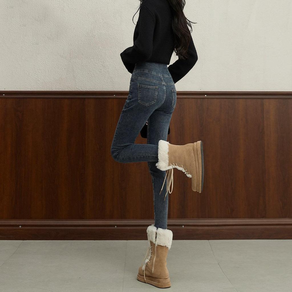 Women's High-Waisted Skinny Jeans - Stretch Slimming Pencil Pants for Spring and Autumn