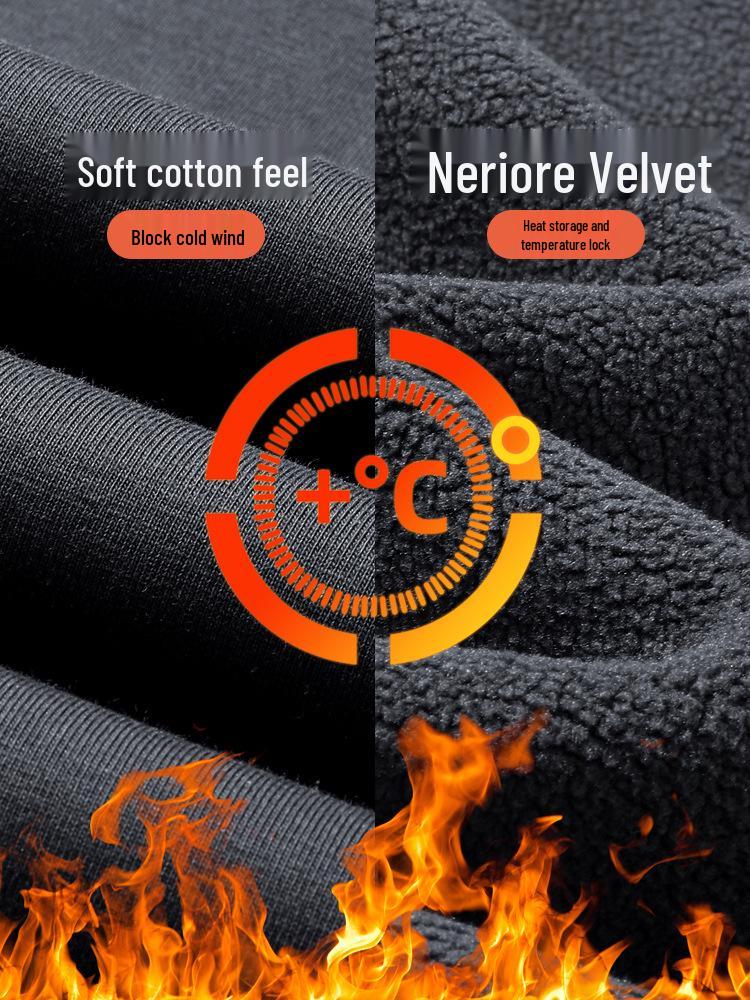 Men's Plus Velvet Thickened Coral Fleece Sweatpants for Autumn/Winter - Large Size Casual Dad Pants