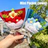 Mini Crochet Flowers Artificial Flower Bouquet Handmade Knitted Flowers Bouquet For Wedding Party Decor Valentine'S Day Gift