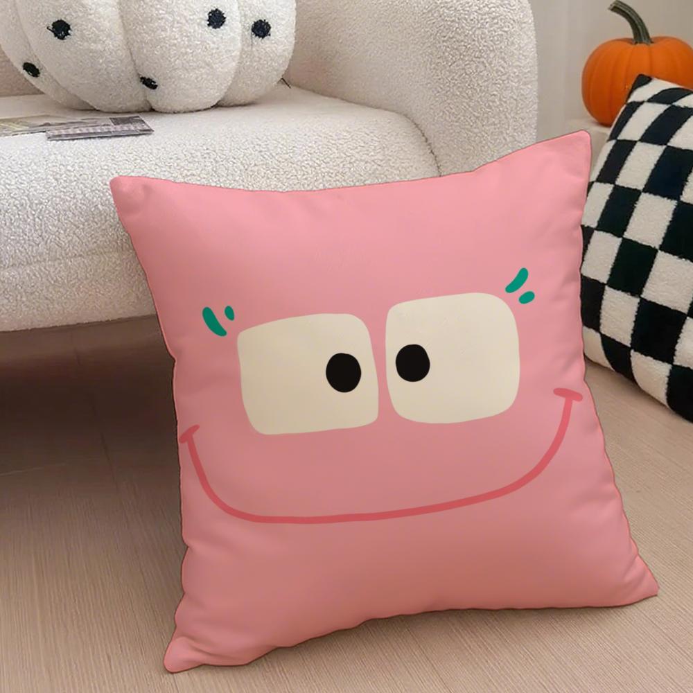 Cute Smile Cushion Cover Throw Pillow Cover Hidden Button Durable Polyester Chair Cushion