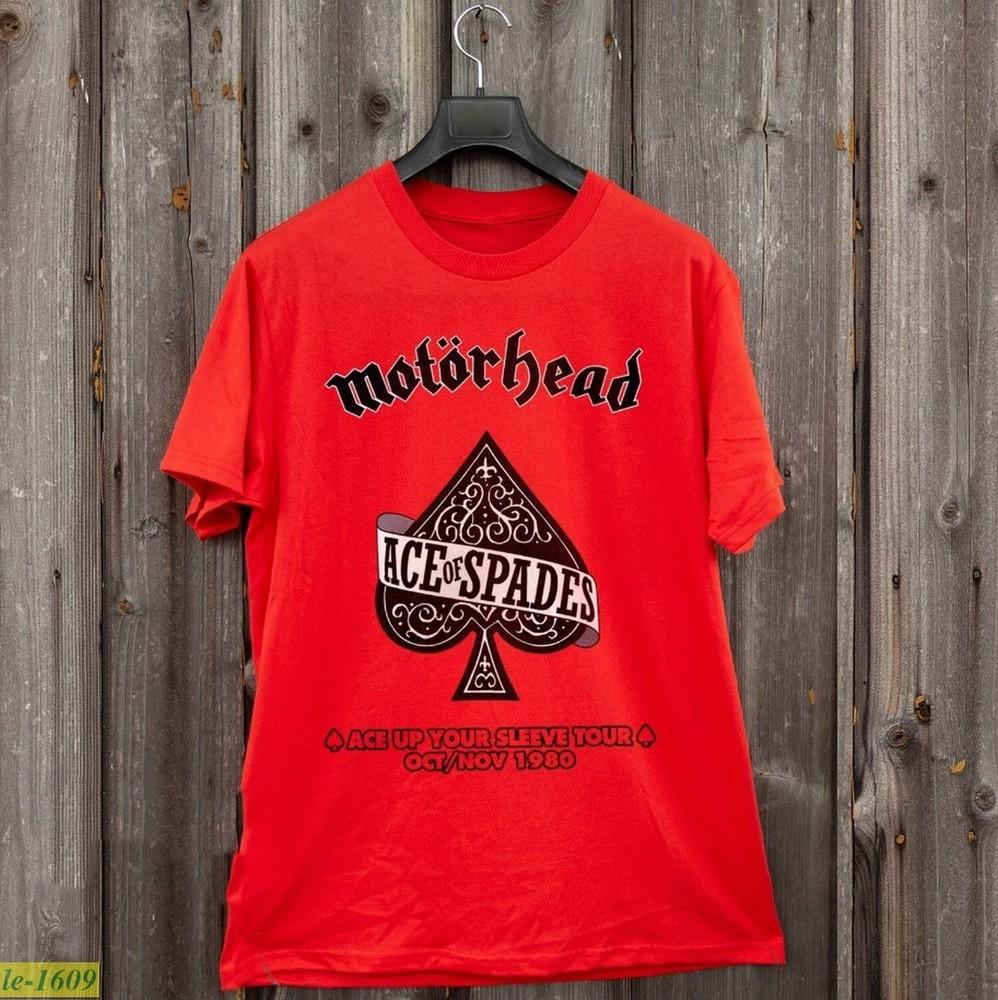 Motorhead  Ace Of Spades Ace Up Your Sleeve Tour Red Tshirt Size S5XL Unisex T-Shirt M