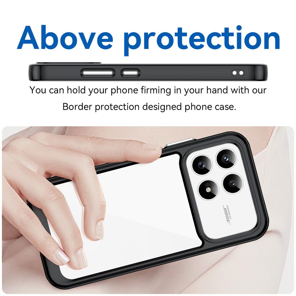For Xiaomi Redmi K90 5G/Xiaomi Poco F8 Pro Phone Case WANLONFENG XC Series TPU Acrylic Cover with Tempered Glass (Big Lens Hole)