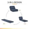 Floor Sofa Foldable Sleeper Chair Floor Chair 5-Level Adjustable Folding Chair Sofa Bed Sofa Bed Single Sofa Blue 61 X 73 X 58 Cm