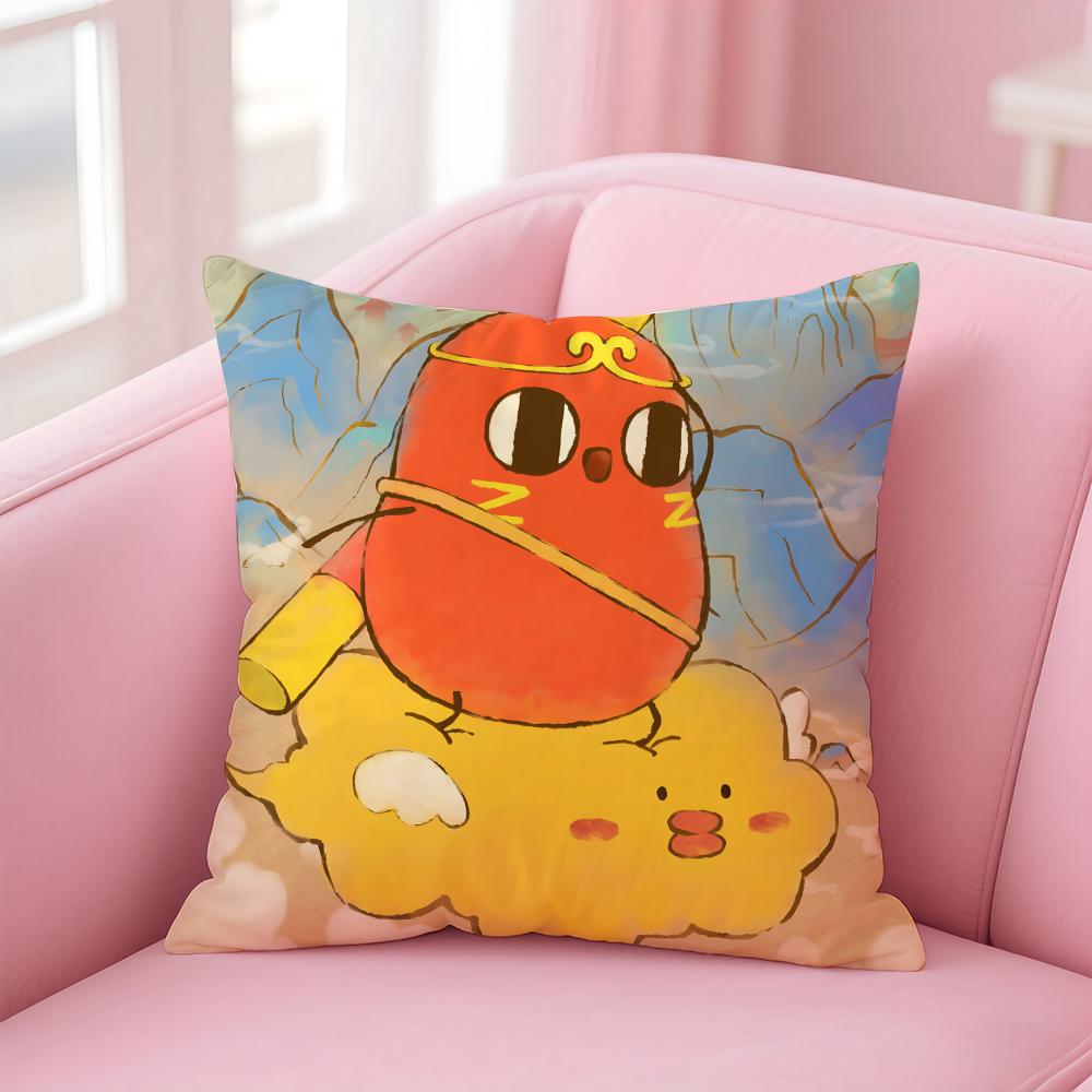 EEggy Party Cushion Cover Pillow Case Soft Friendly Fabric Concealed Zipper