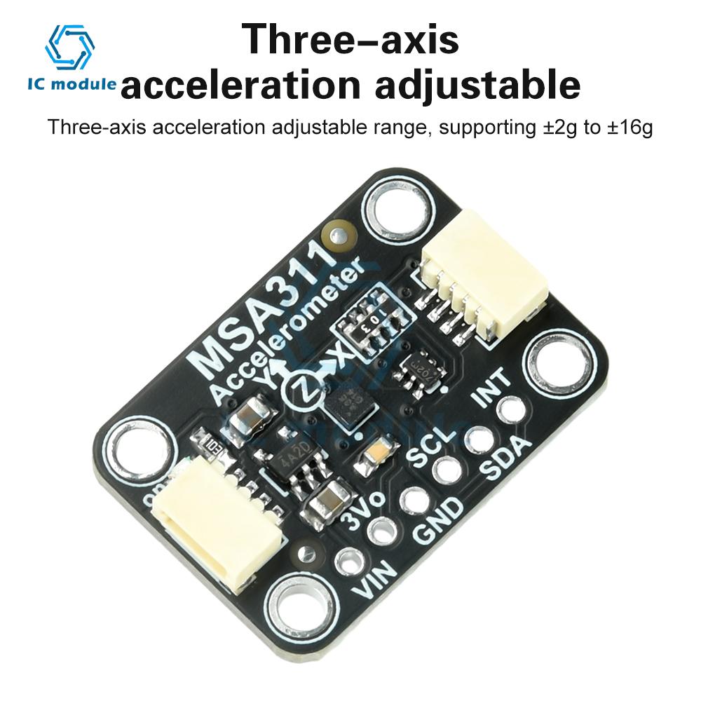 MSA311 3-Axis Accelerometer Module DC 3-5V Compatible with STEMMA QT/Qwiic No Soldering Required for STEMMA QT/Qwiic