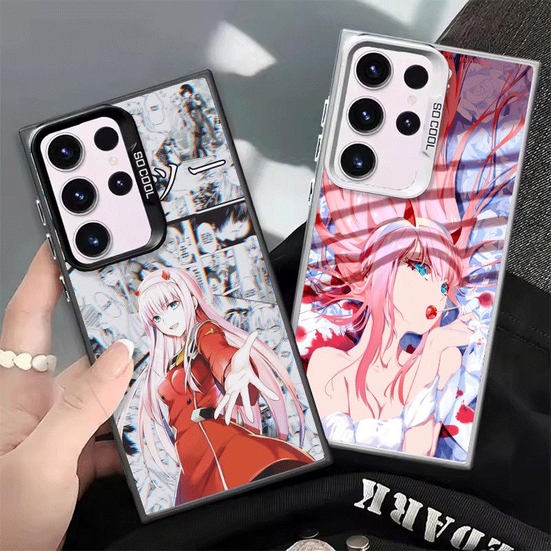Darling Zero Two 02 Anime Soft Phone Case for Samsung Galaxy S24 S25 FE S26 Edge S23 Ultra S22 Plus S21 + Shockproof Cover Back