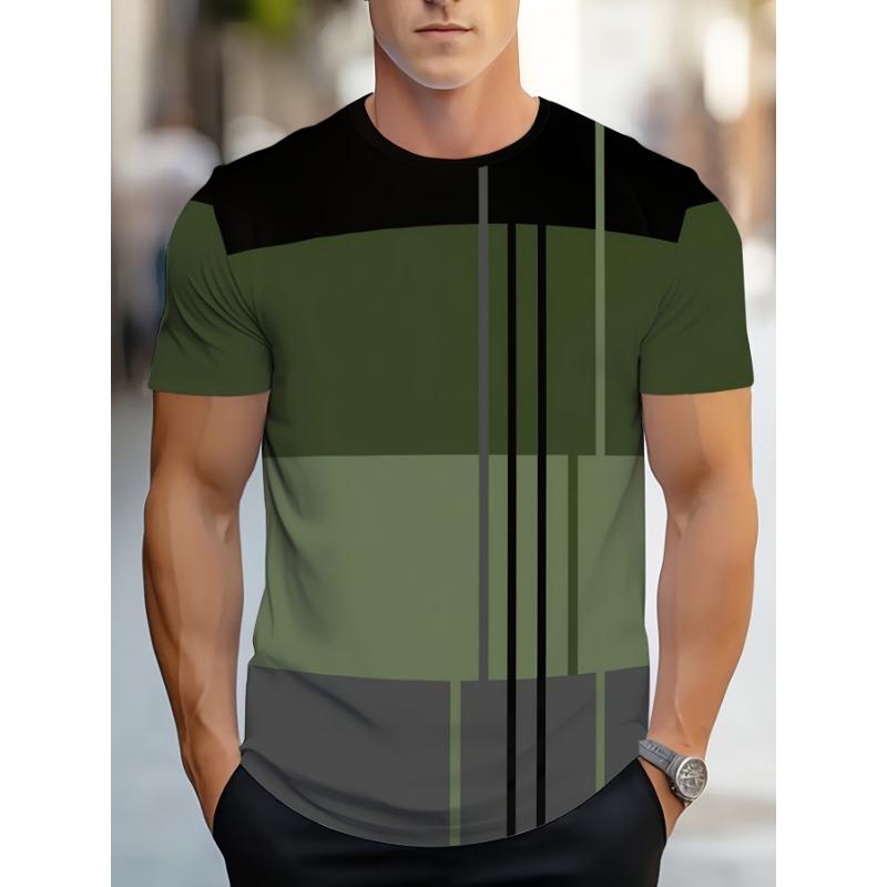 Men'S Fashion Casual Round Neck 3D Print T-Shirt