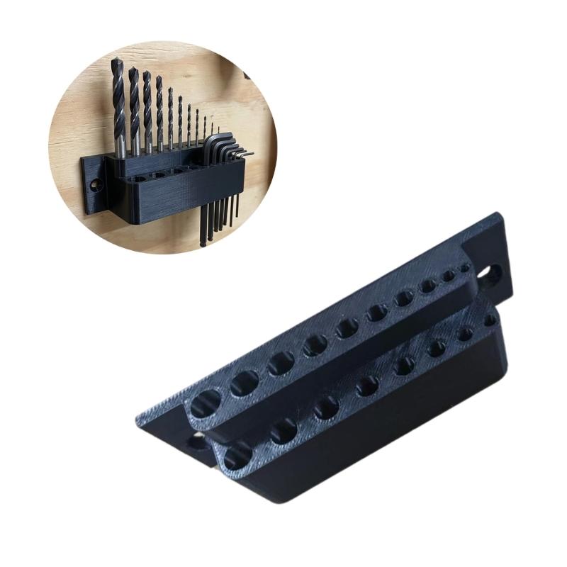 Drill Bit Organizers Holder Wall Mount Polylactic Acid Storage Rack for Screws Bits and Small Workshop Hardware Pieces Set