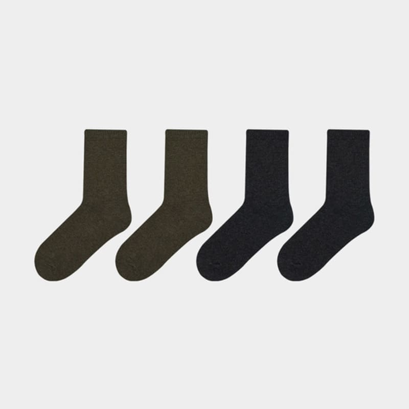 

STUDIO SOCKSTOP [4PACK] Women s Premium Lambskin Wool Solid Crew Socks Mixed 4-pack set