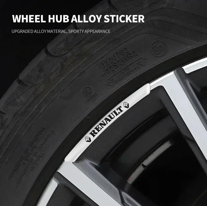4pcs metal Car Wheel Hub Decoration Stickers For Renault Megane 1 Scenic Logan Laguna Espace Symbol Clio 4 RS Dacia ZOE Koleos PP25