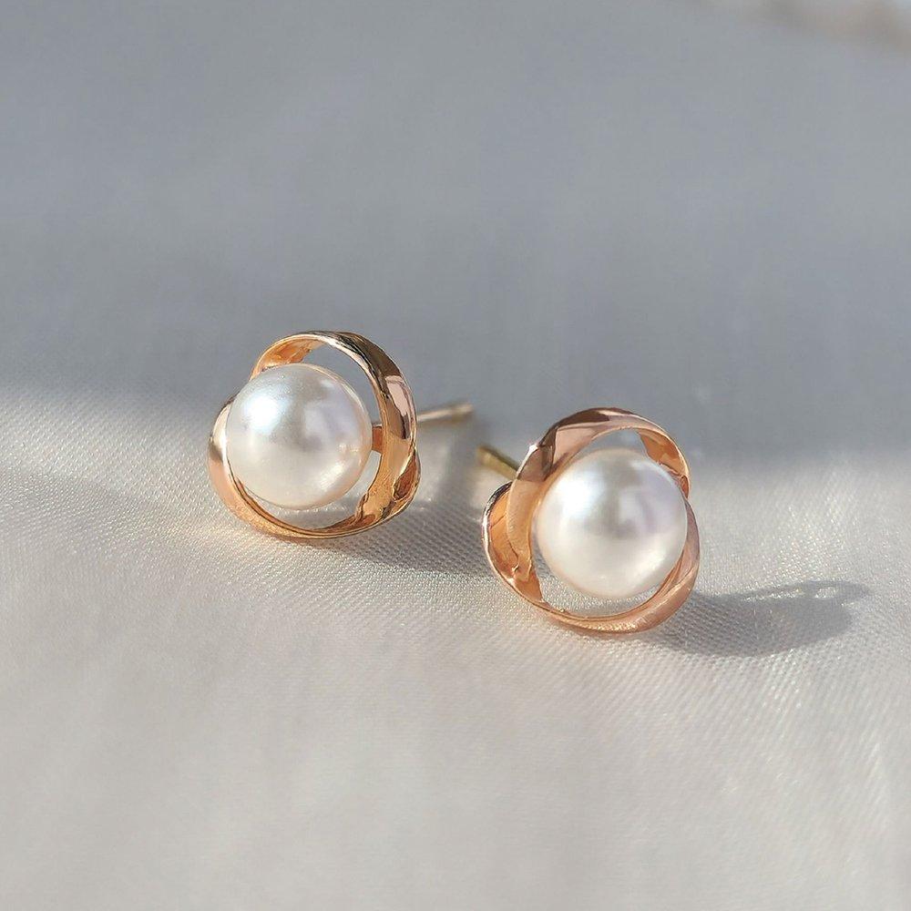14K Mienne Swallow Pearl Earrings W