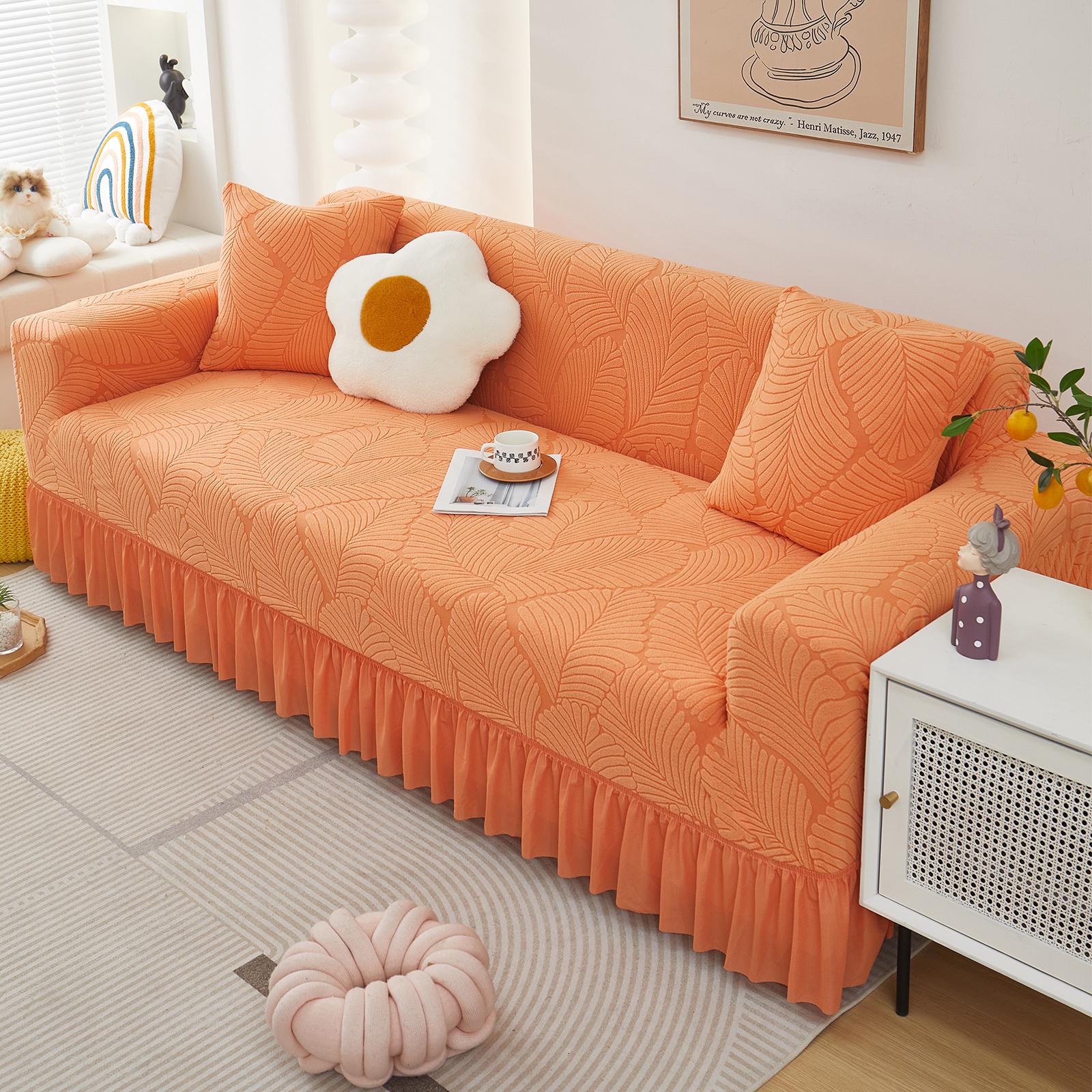 

Комплект из жаккардовой юбки-плиссе Shaece Leaf, чехол для дивана, чехол для дивана в гостиную, в наличии все сезоны Armchair