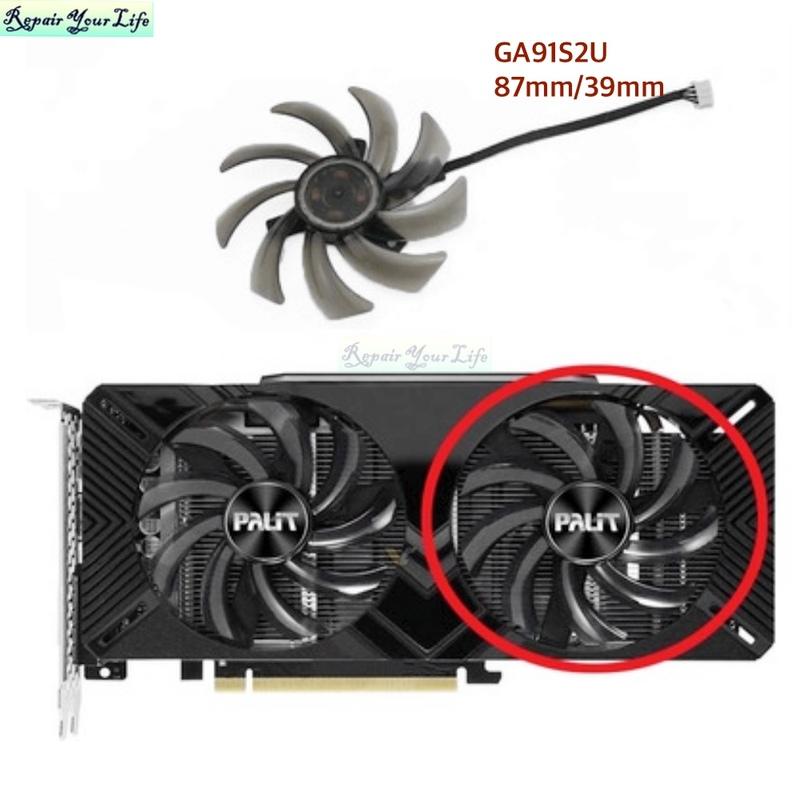 GA91S2U 87mm Computergrafik-Videokarten-GPU-Kühllüfter für EMTEK/PALIT RTX2060 2060S 2070 DURA VGA-Kühlerlüfter-Radiator 4 Pins