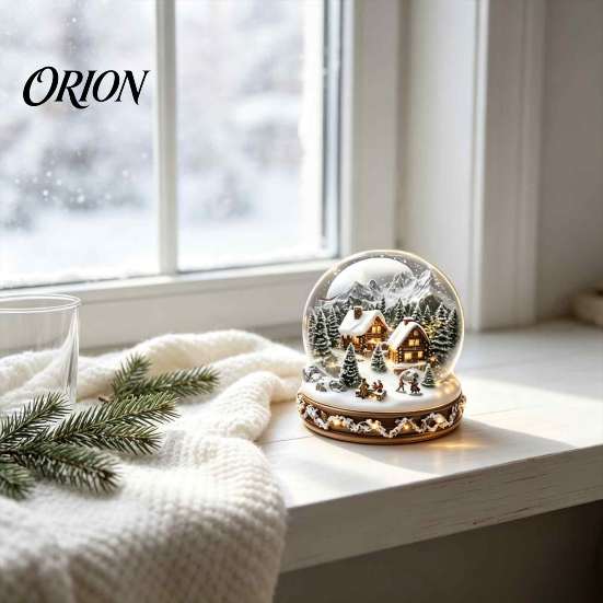 Adorno de Iglú Transparente de Invierno, Bolas de Cristal Navideñas, Figurina de Acrílico 2D, Cabaña, Carrusel, Decoración de Doble Cara, Adornos de Mesa para el Hogar