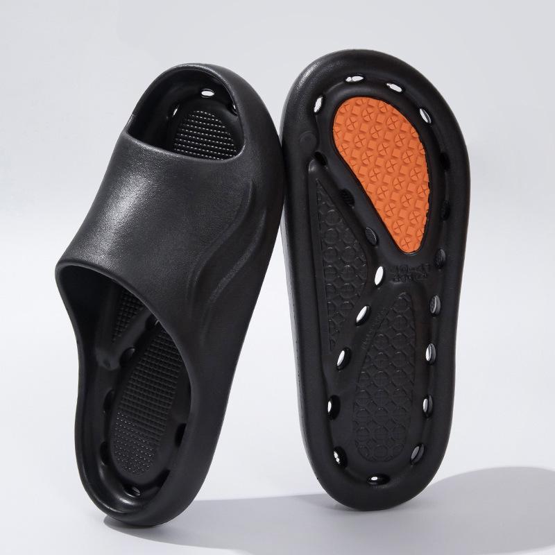 EVA Anti Slip Sole Leaking Slippers for Men's Indoor Home Soft Sole, Hollowed Out Quick Drying Hotel Bathroom Slippers