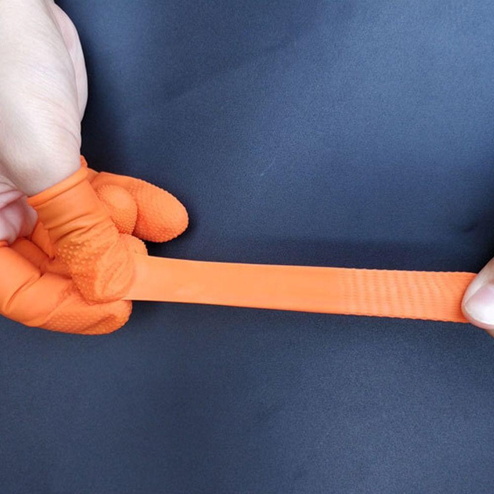 100pcs Wear Resistant Rubber Finger Cover Disposable Soft Latex Finger Cots Orange Anti-Static Non-slip Gloves Nail Industry