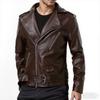 Autumn Winter Casual Men's PU Leather Jacket Fashion Slim Fit Turn Down Collar Moto Biker Coat Trendy Men's Outerwear
